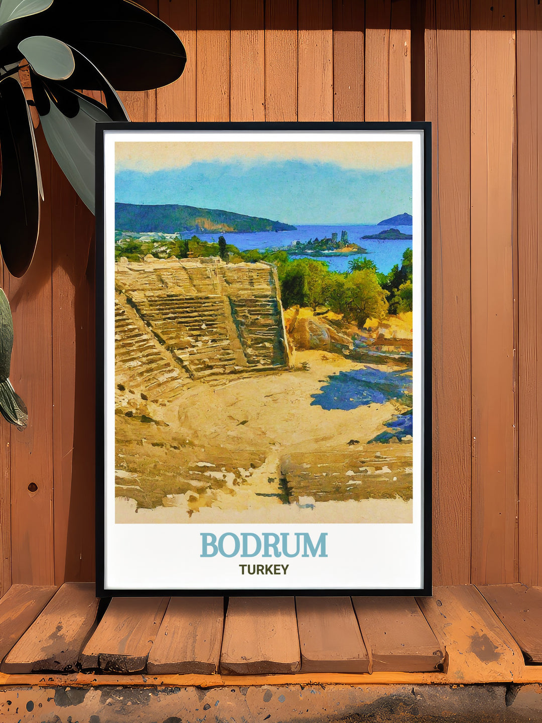 Elegant Bodrum Amphitheatre framed prints highlighting the timeless architecture of Bodrum Turkey. These Turkey travel prints are perfect for enhancing your living room decor with a touch of history and culture ideal for art lovers and collectors.