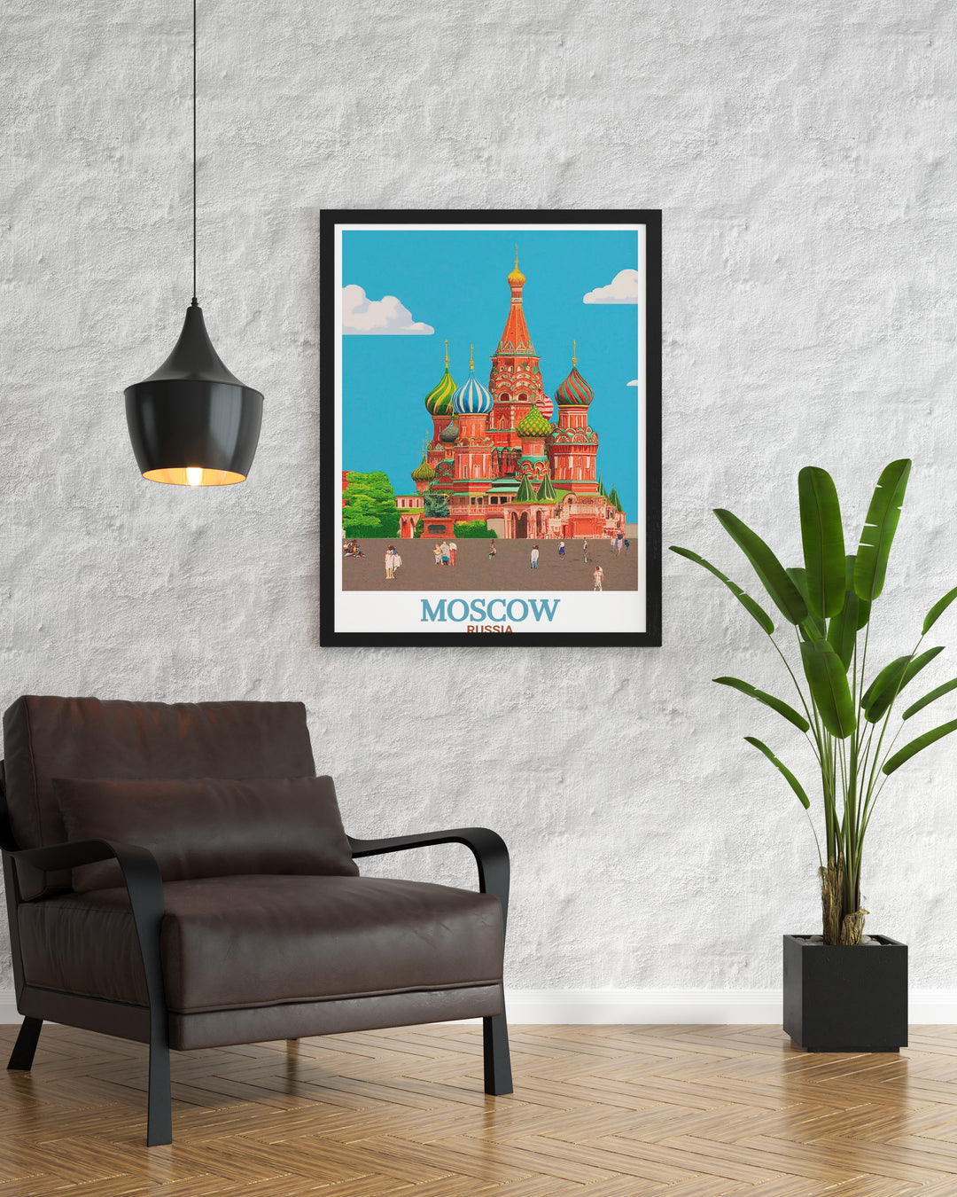 Stunning Red Square, Kremlin wall art depicting the iconic landmarks of Moscow a perfect addition to any room bringing elegance and cultural richness with its detailed and vibrant illustration.
