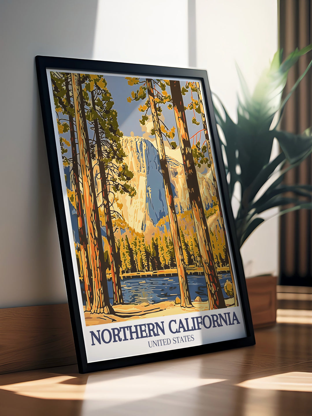 The Redwood Sequoia Wall Art features the immense size and beauty of the redwood trees in Northern California. This travel print is perfect for showcasing the natural wonders of the region, making it an ideal piece for anyone who loves the great outdoors.