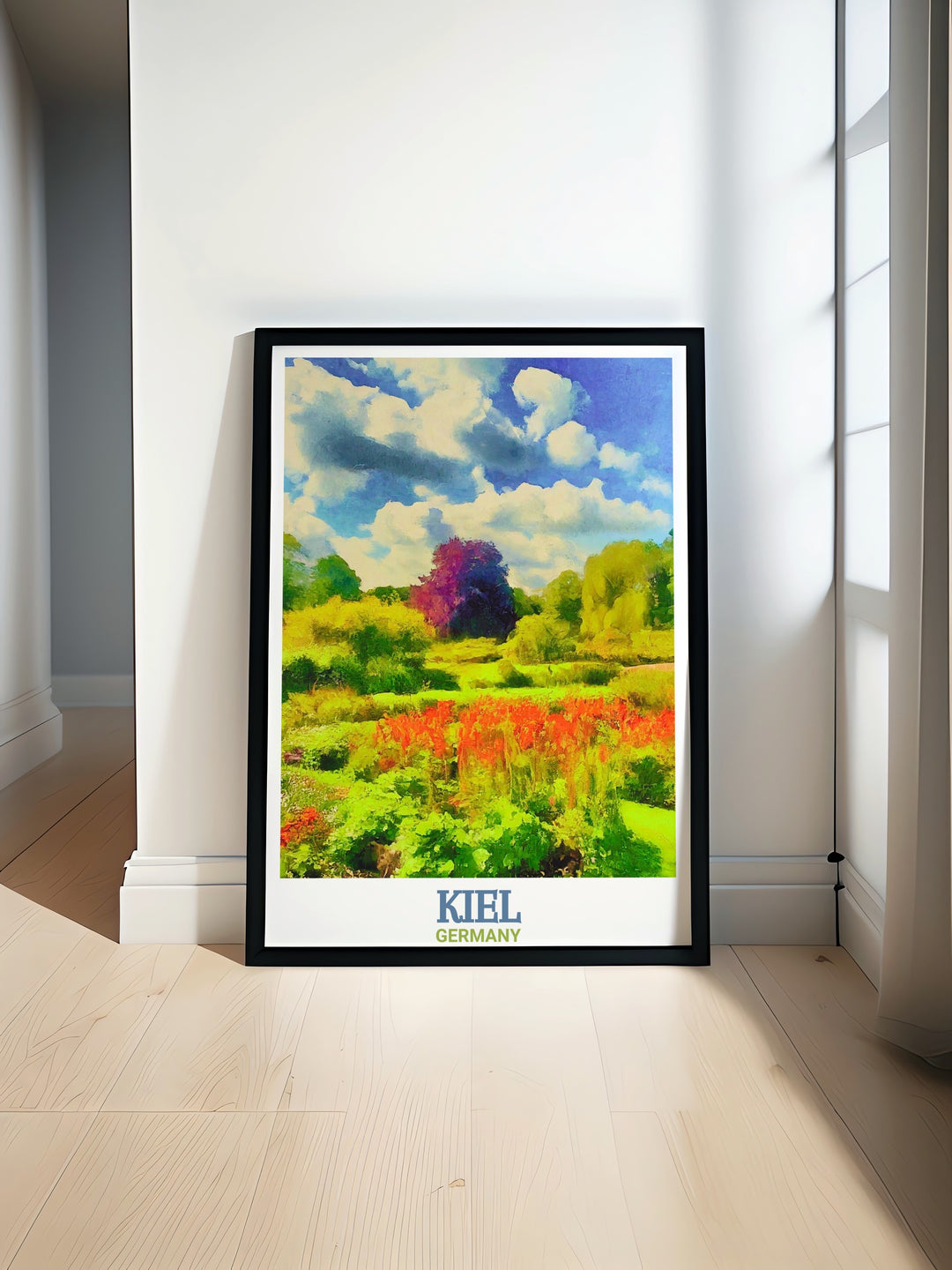 Bring the essence of Kiels Botanical Garden into your home with this vintage poster. The artwork reflects the gardens peaceful beauty and is an ideal addition to any room, making it a perfect gift for nature lovers.