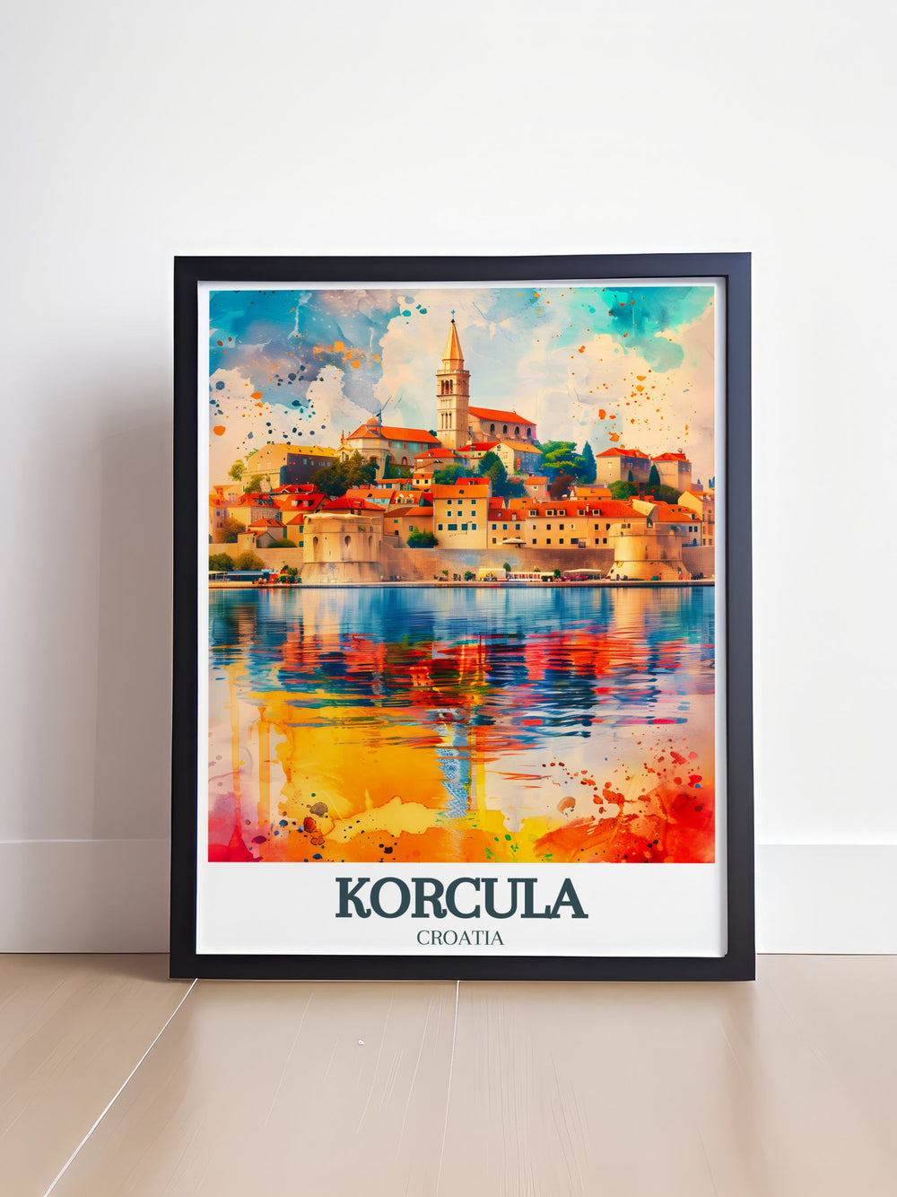 Stunning Korcula travel print showcasing the Large Governors Tower and Korcula Old Town Walls brings the beauty of Croatia into your home. Perfect for wall decor or a thoughtful travel gift for lovers of Croatian architecture and historical landmarks.