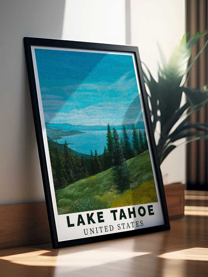 Summer Blue Modern Prints of Lake Tahoe add elegance and sophistication to your living room bedroom or office transforming your space