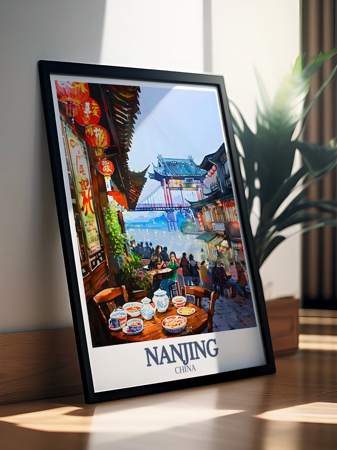 This Fuzimiao District Canvas Art brings the vibrant atmosphere of Nanjings most famous district to life, featuring the Yangtze River and its surrounding historical sites. With its modern aesthetic and timeless appeal, this piece is perfect for adding a touch of sophistication to your home décor.