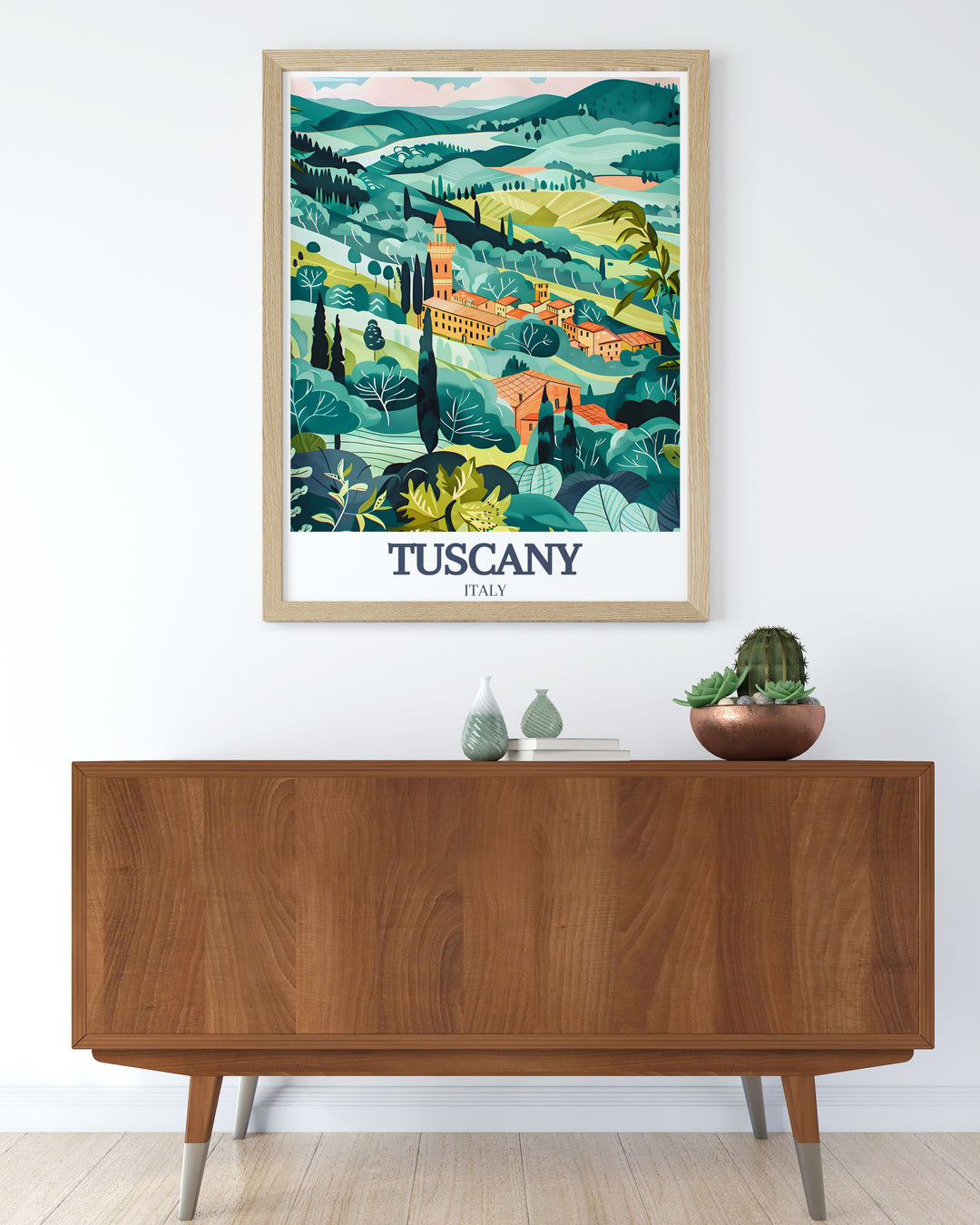 Add a touch of Tuscany to your walls with this art print, showcasing the peaceful landscapes of Val dOrcia and the Renaissance architecture of Pienza. Ideal for gifts or enhancing your own space.