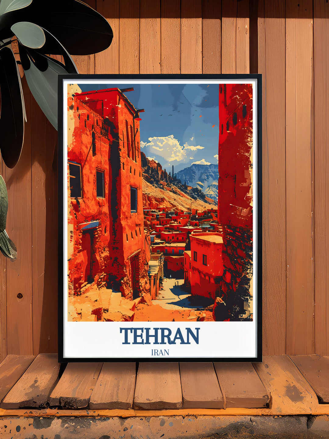 Personalized gifts of Tehran Poster and Abyaneh village Karkas Mountains stunning prints perfect for those who appreciate fine art and cultural significance