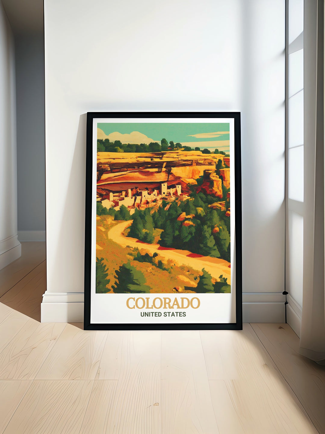 Colorado Art Print featuring Leadville and Mesa Verde National Park perfect for adding a touch of Colorado Decor to your living room with stunning landscapes and historical landmarks ideal for any Colorado Travel Gift or home decor collection