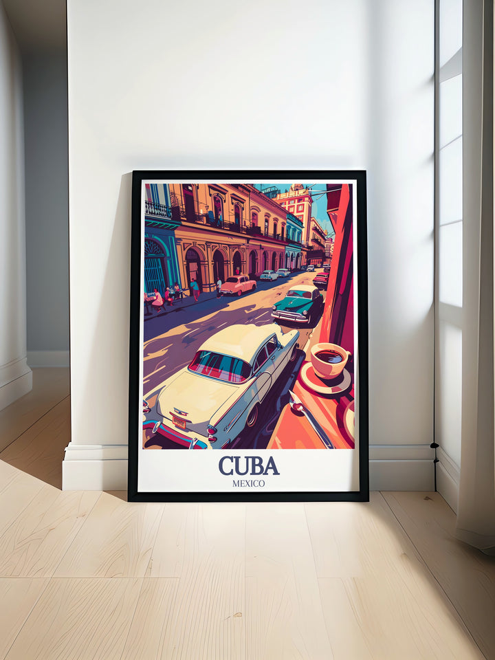 Bring the essence of Havanas historic streets into your living space with this Cuba Art Print. Showcasing the vibrant colors and architectural beauty of Old Havana, this print is a perfect gift for travelers or anyone looking to add a touch of Cuban culture to their home.