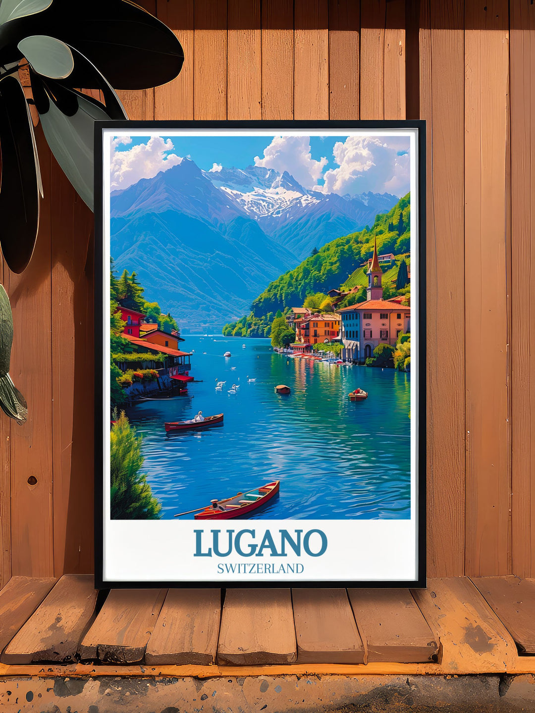Highlighting the majestic Monte Brè, this travel poster captures its scenic trails and breathtaking views. Perfect for those who love outdoor adventures and stunning landscapes.