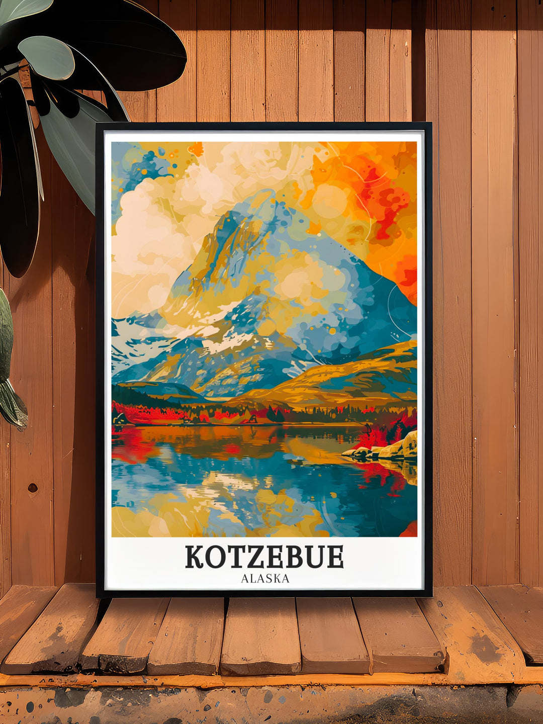 Travel print featuring Kotzebue and the surrounding Arctic tundra offering a glimpse into the life and environment of one of Alaskas most remote communities a thoughtful piece for anyone fascinated by the Arctic