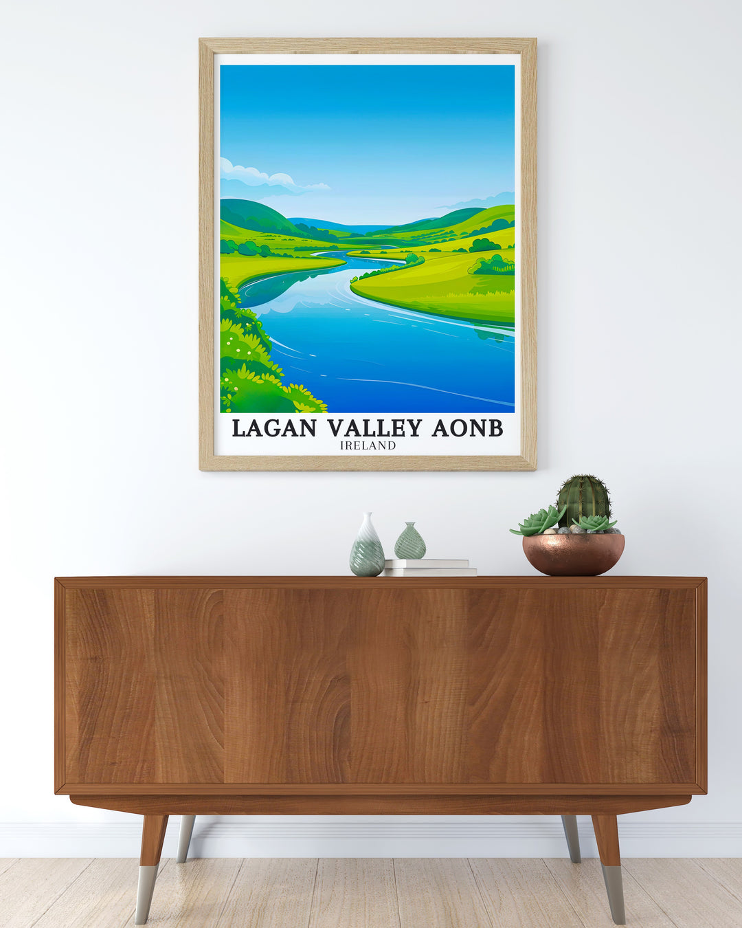 Perfect for travel enthusiasts Mourne Mountains River Lagan prints celebrate the unique beauty of Northern Ireland. Featuring the tranquil River Lagan and the majestic Mourne Mountains this Ireland travel print is a must have addition to your National Park poster collection.