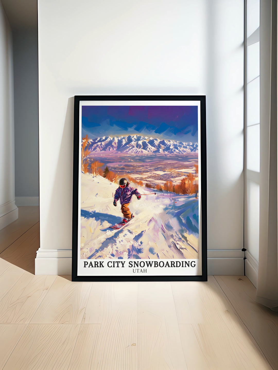 Park City Mountain Resort snowboarding. Featuring dynamic action and stunning views of the Wasatch Range, these prints bring the thrill of Park City Mountain Resorts snowboarding trails into your home.