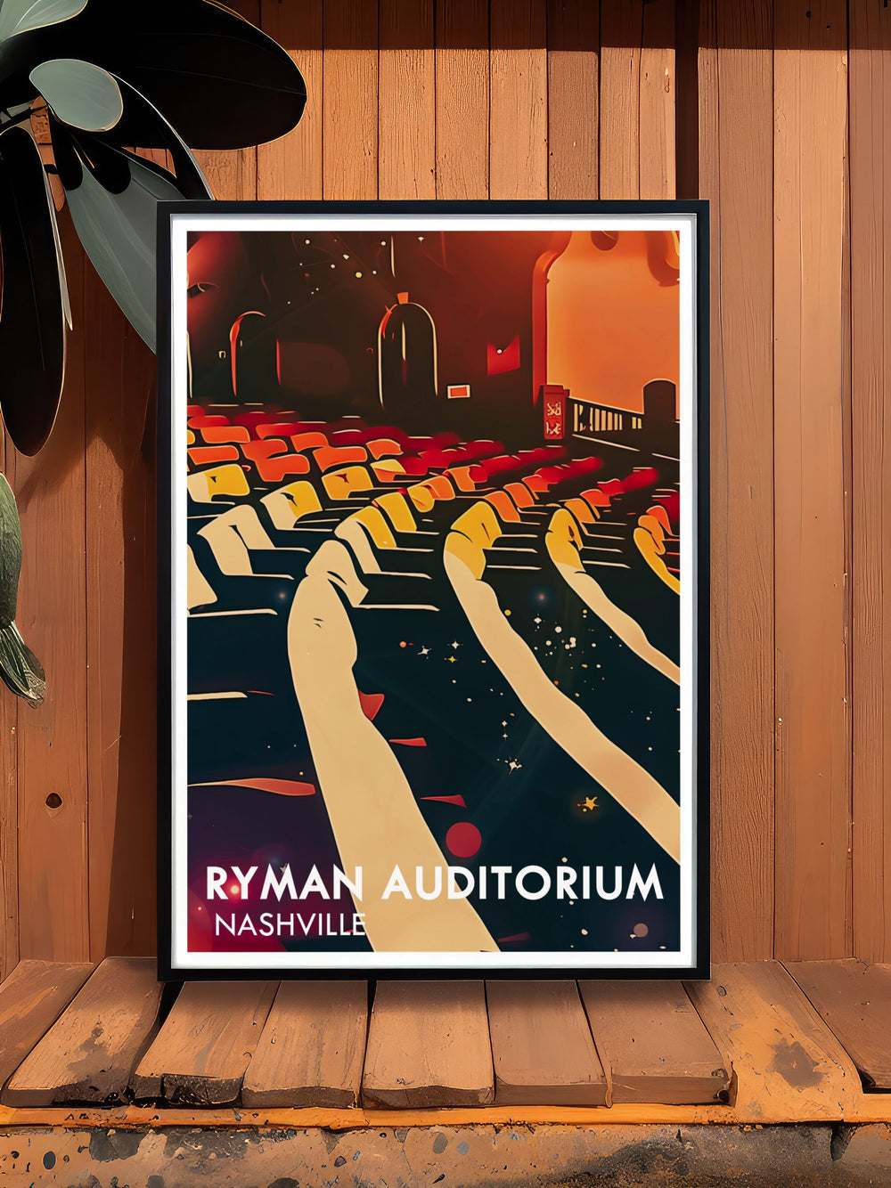 Ryman Auditorium Stage and Auditorium modern prints elegant country music gift beautiful Nashville Tennessee art for home or office decor