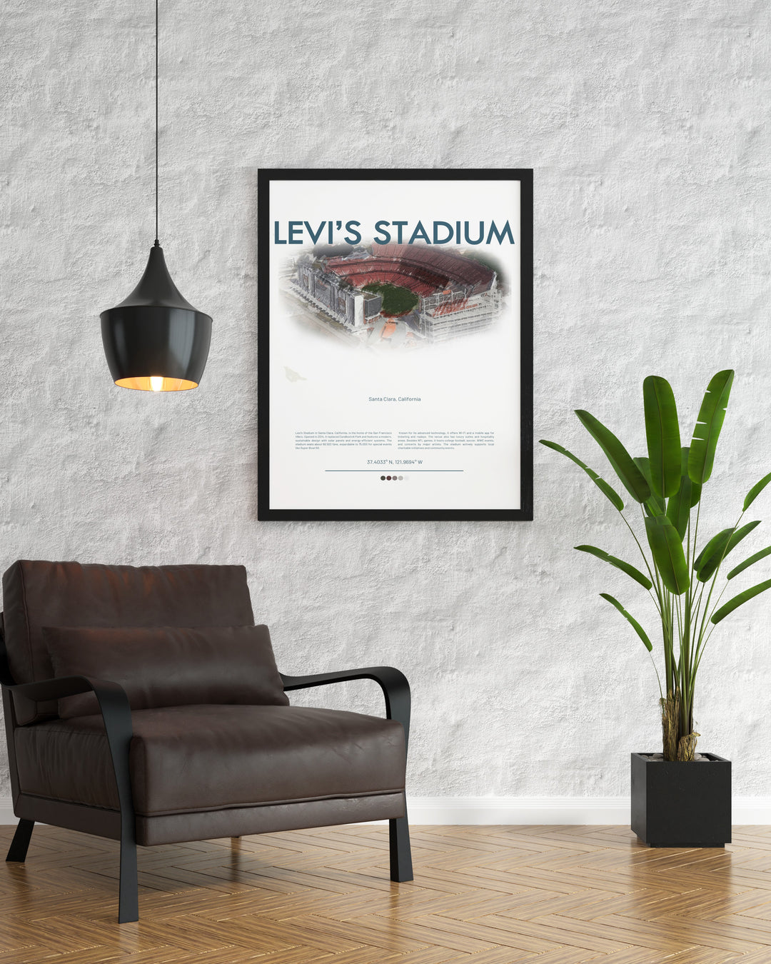 Retro NFL Poster highlighting the iconic plays of Deebo Samuel Nick Bosa and George Kittle with Levis Stadium a nostalgic addition to any San Francisco 49ers fans collection bringing the excitement of the game into their space