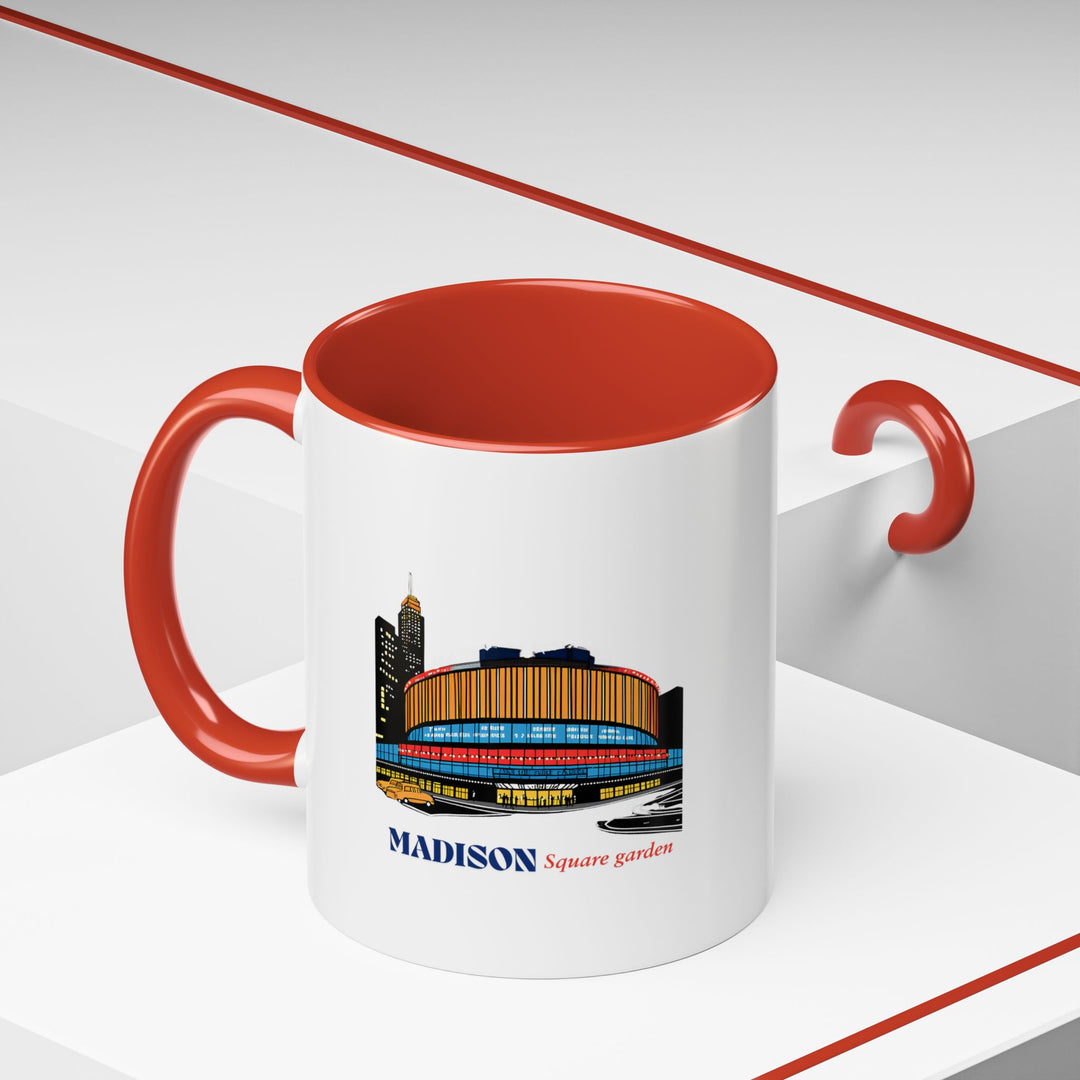 Enjoy your favorite beverages in this Madison Square Garden mug featuring vibrant designs of New York’s iconic venue. Microwave-safe and dishwasher-friendly, it is perfect for collectors or coffee enthusiasts.