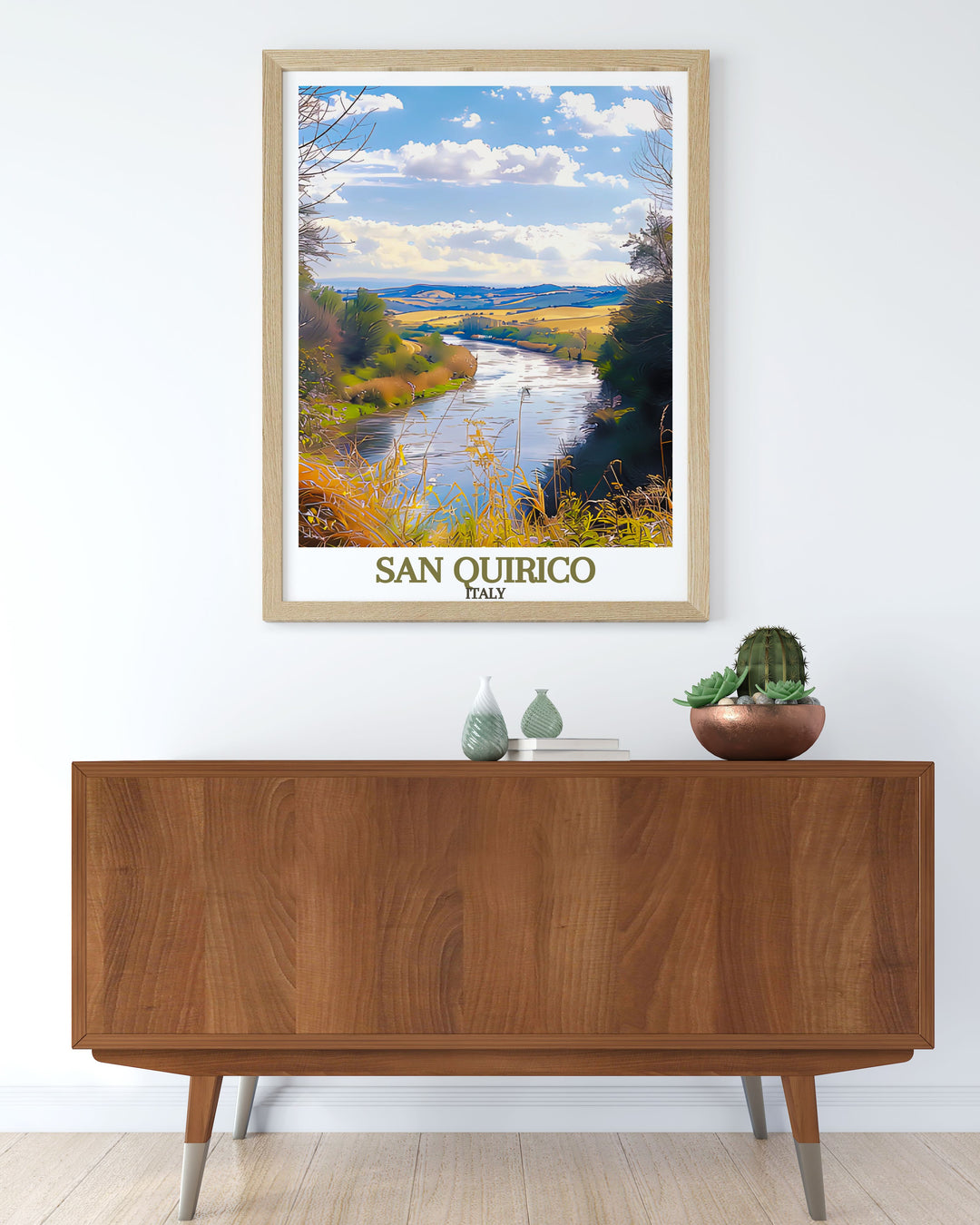 The San Quirico Archway Poster Print is a vibrant art piece that livens up any space. Combined with Orcia River artwork it creates a captivating decor style. Perfect as a personalized gift or a stunning addition to your travel print collection.