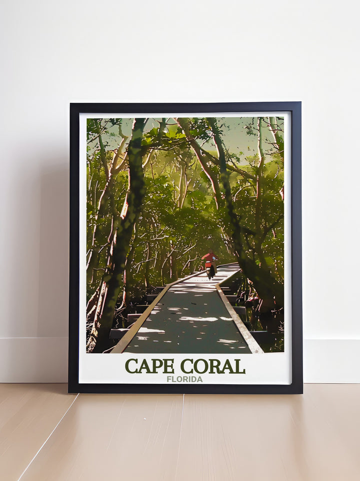 Beautiful Florida Poster of Four Mile Cove Ecological Preserve ideal for enhancing your living space with vivid colors and tranquil scenes from Cape Coral perfect gift for anyone who appreciates nature and travel.