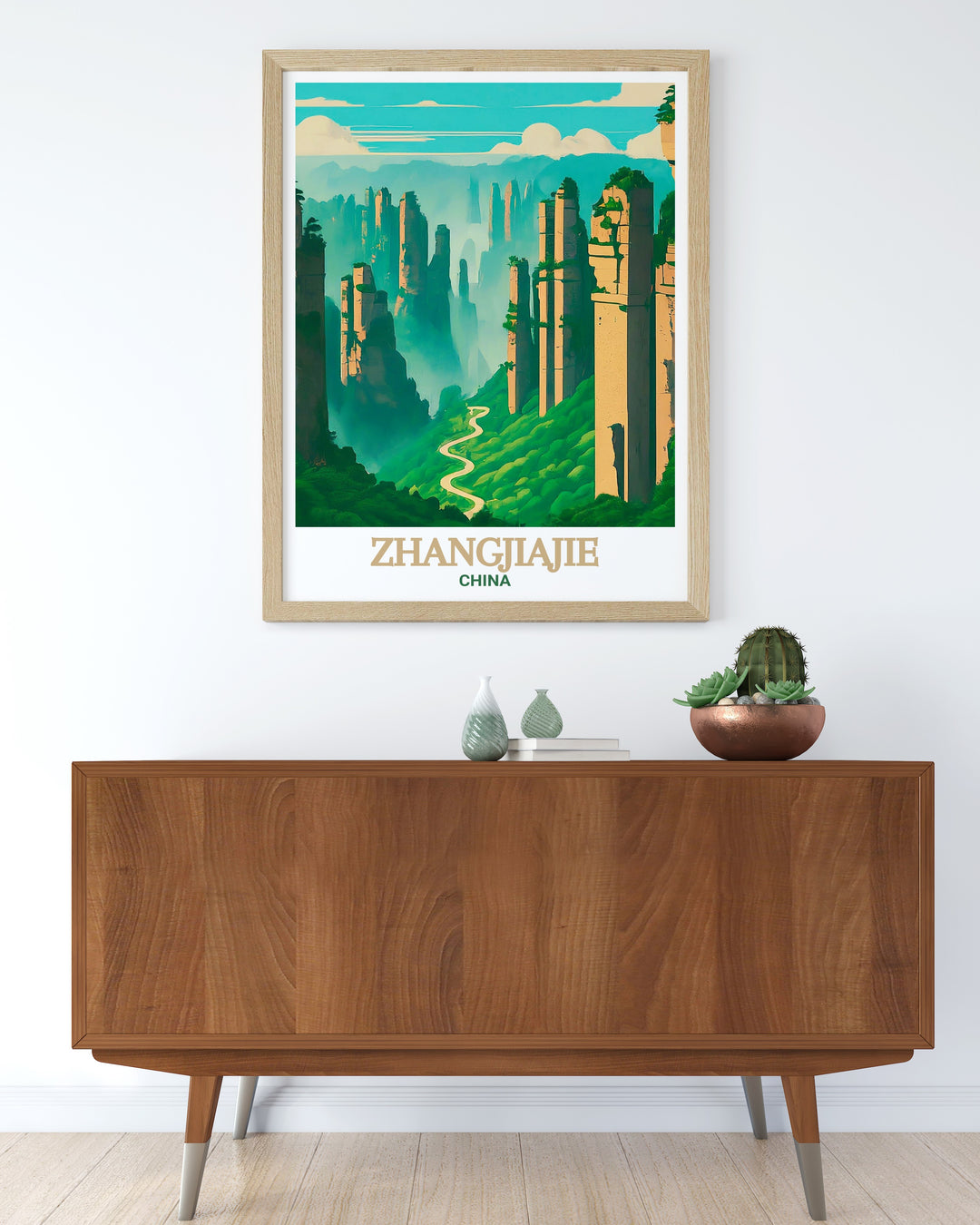 Stunning modern print of Zhangjiajie National Forest Park highlighting the natural beauty of Zhangjiajie China an ideal piece for travel enthusiasts and art lovers alike perfect for elegant home decor