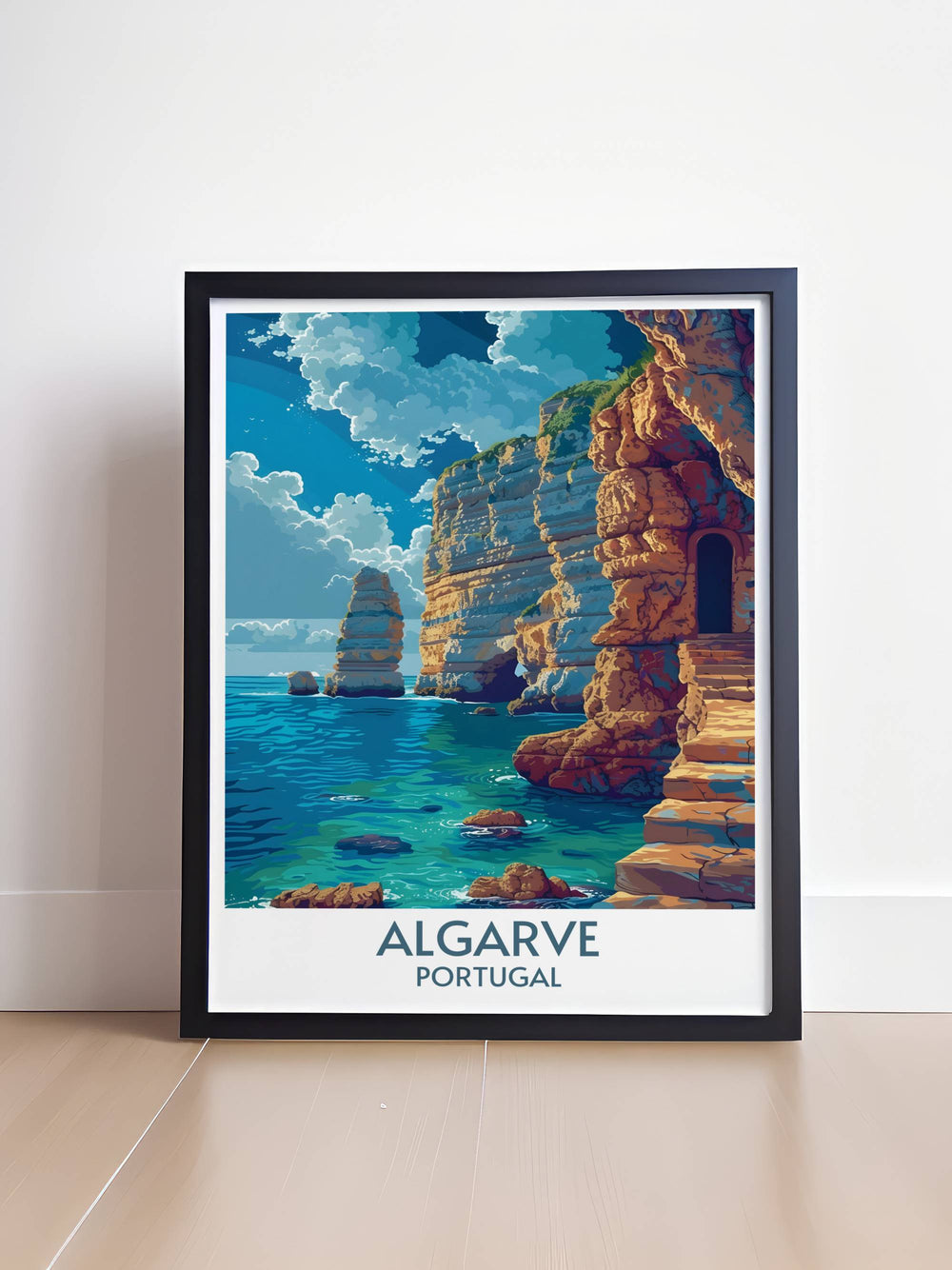 Enhance your home decor with this Ponta da Piedade wall art capturing the breathtaking coastal scenery of the Algarve. Ideal for creating a focal point in any room and makes a perfect anniversary or birthday gift.