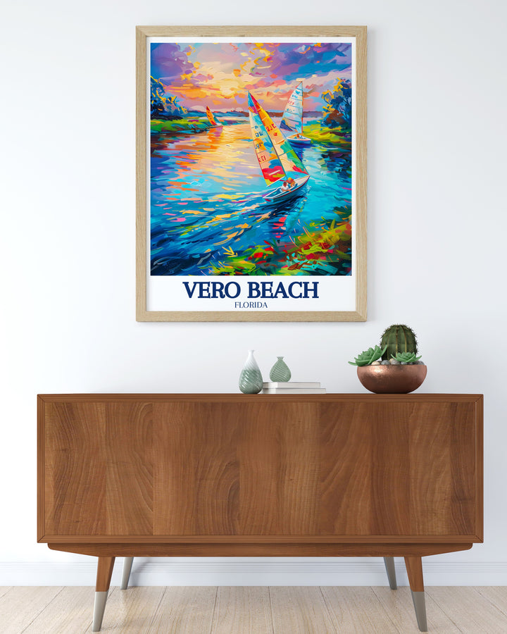 Vero Beach wall art brings the soft colors and serene atmosphere of Floridas beaches to life. This artwork offers a peaceful reminder of the Sunshine States beauty, perfect for anyone looking to add a touch of tropical relaxation to their home or office decor.