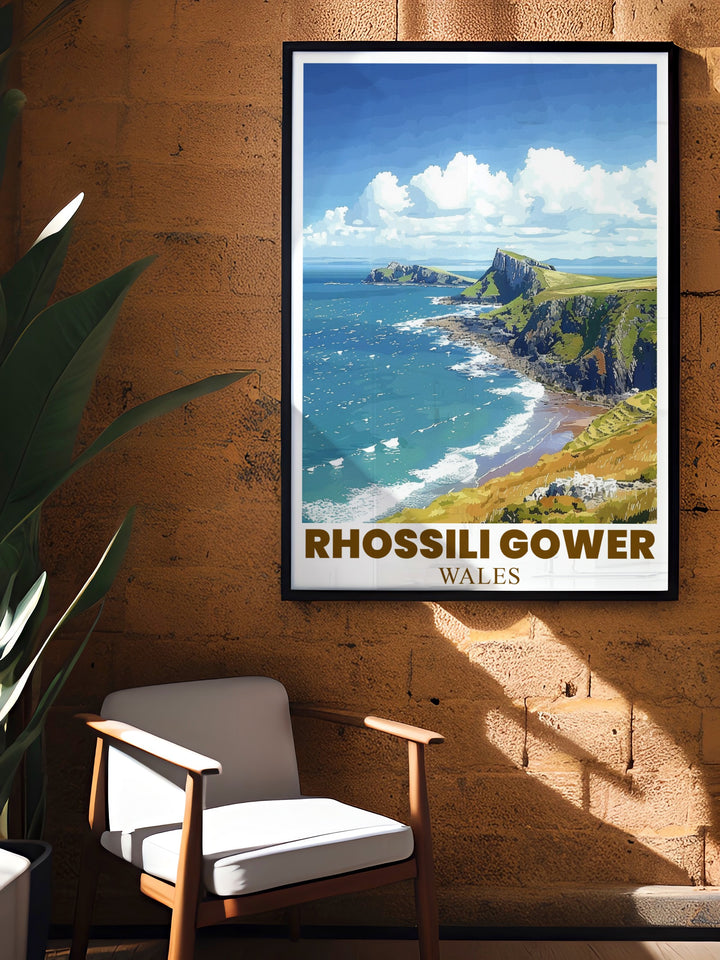 Elegant Worms Head modern art bringing the beauty of Gower Beach into your home decor with refined style