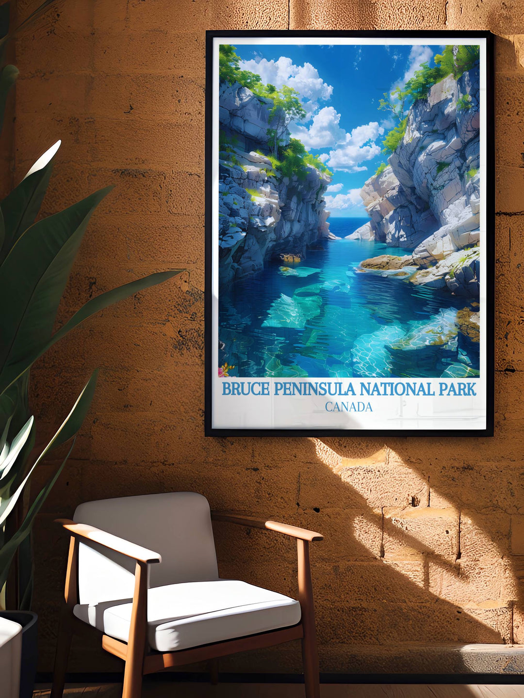 The Grotto Cottagecore Decor print adds a touch of nature inspired elegance to your home decor with its detailed portrayal of the grottos distinctive rock formations and peaceful surroundings