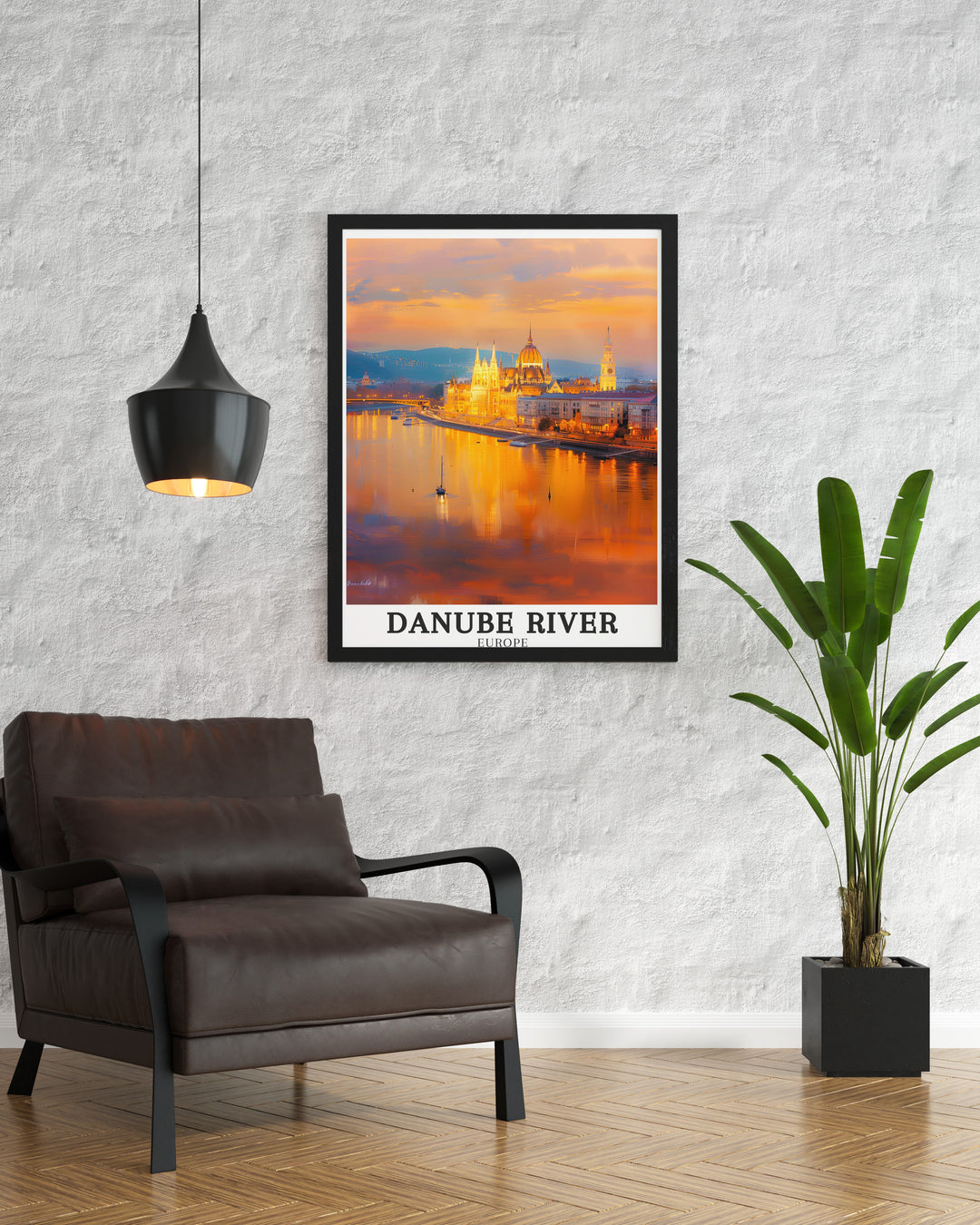 A stunning Danube Print featuring the Hungarian Parliament Building Budapest. This artwork brings the beauty of Budapest into your home with its detailed depiction of the Danube River and the grandeur of the parliament building.