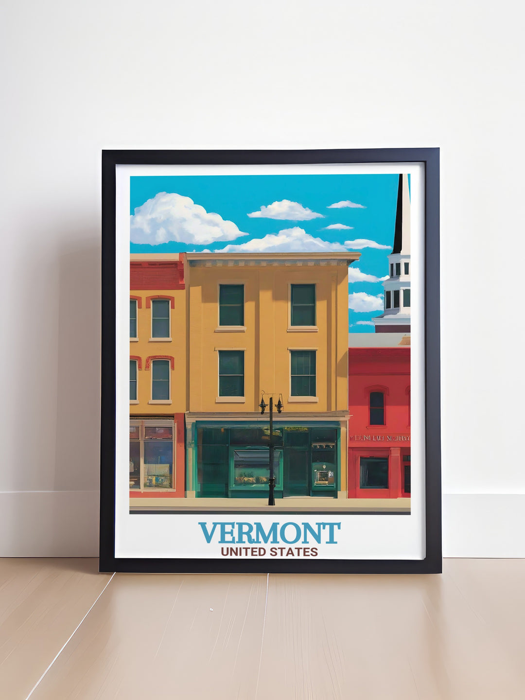 Church Street Marketplace and Burke Mountain Art in a vintage Vermont Ski Poster perfect for ski enthusiasts. This artwork captures the beauty of Vermonts ski areas while celebrating its vibrant culture making it a must have for any winter sports lover.