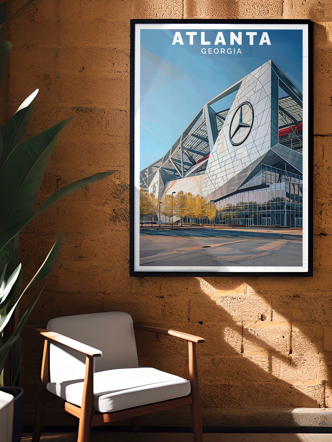 Mercedes Benz Stadium stunning prints capture Atlanta's sports culture in a modern art style. This Atlanta travel print is perfect for anniversaries, birthdays, or Mothers Day gifts and makes a stylish addition to any home decor.