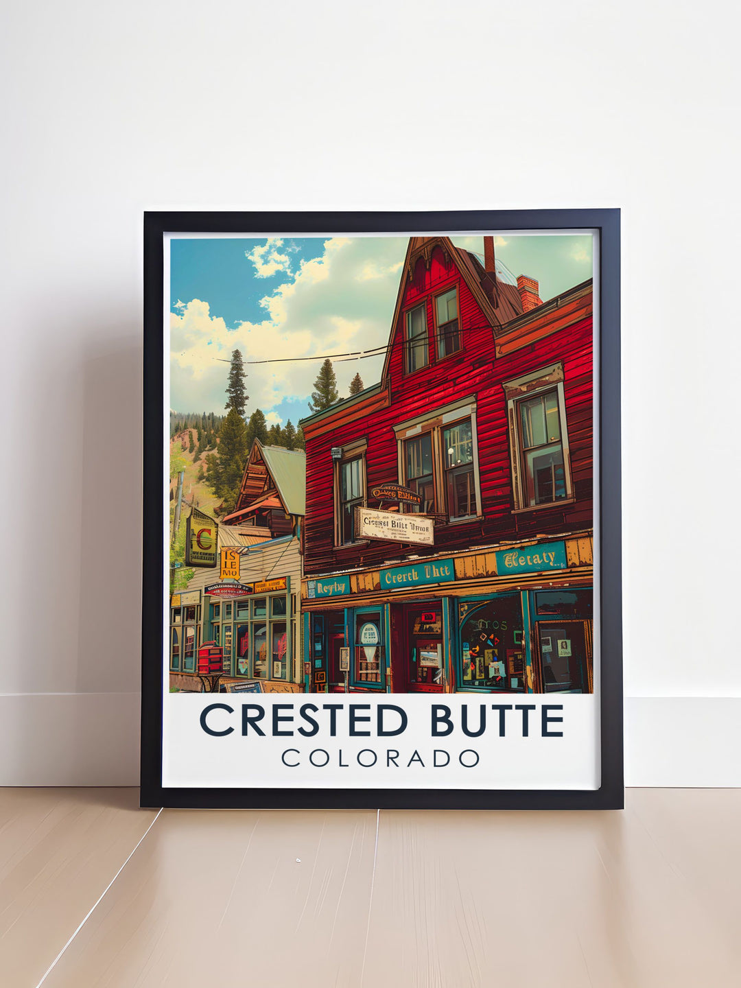 Bring the stunning scenery of the Rocky Mountains into your home with a Crested Butte Mountain Resort wall art piece featuring detailed illustrations and rich colors perfect for creating a serene and majestic atmosphere in any room.
