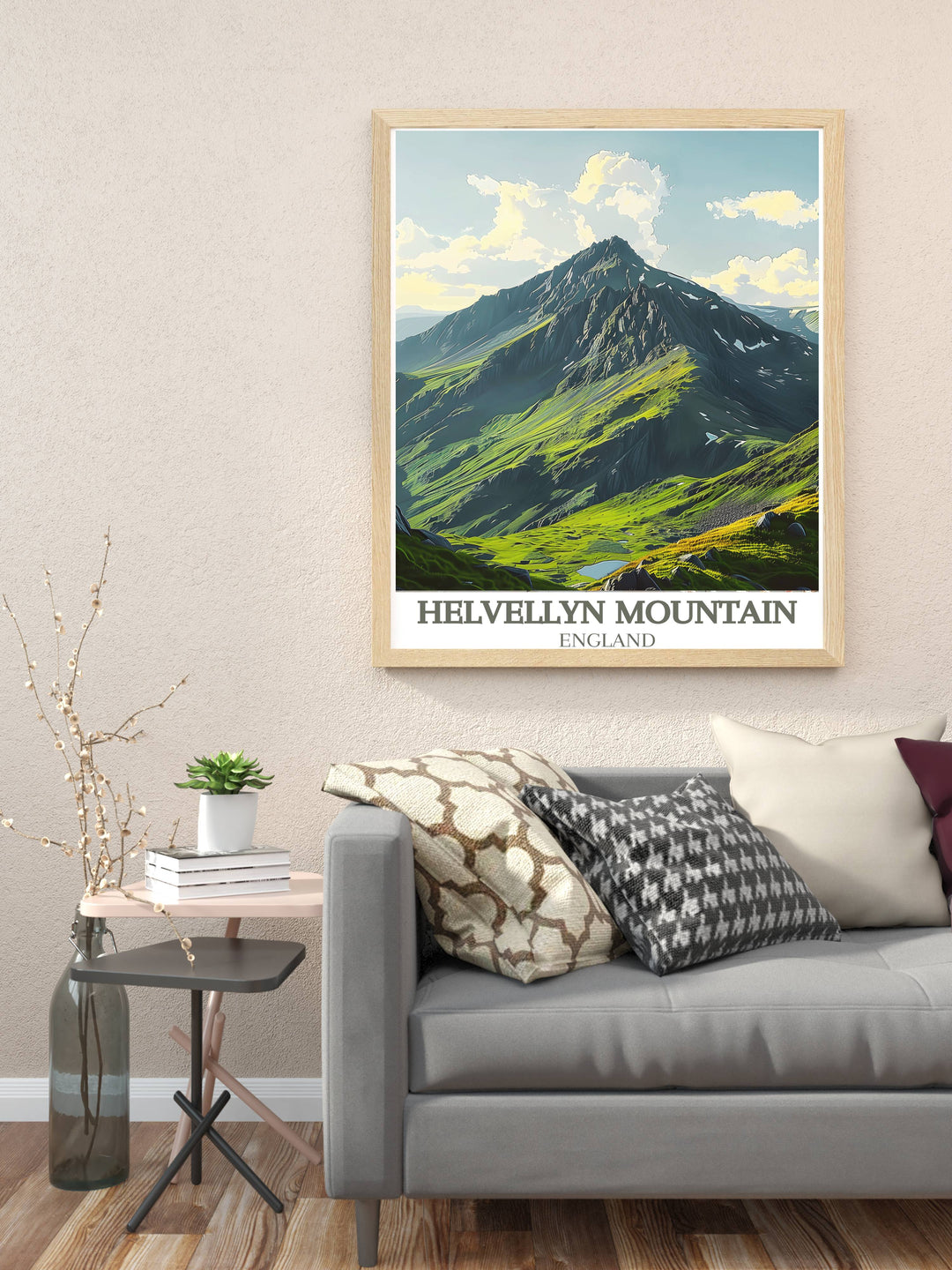 Framed print of Helvellyn Mountain offering a sophisticated and elegant addition to any room in your home perfect for those who love the great outdoors and want to bring the beauty of the Lake District into their living space a timeless piece of decor