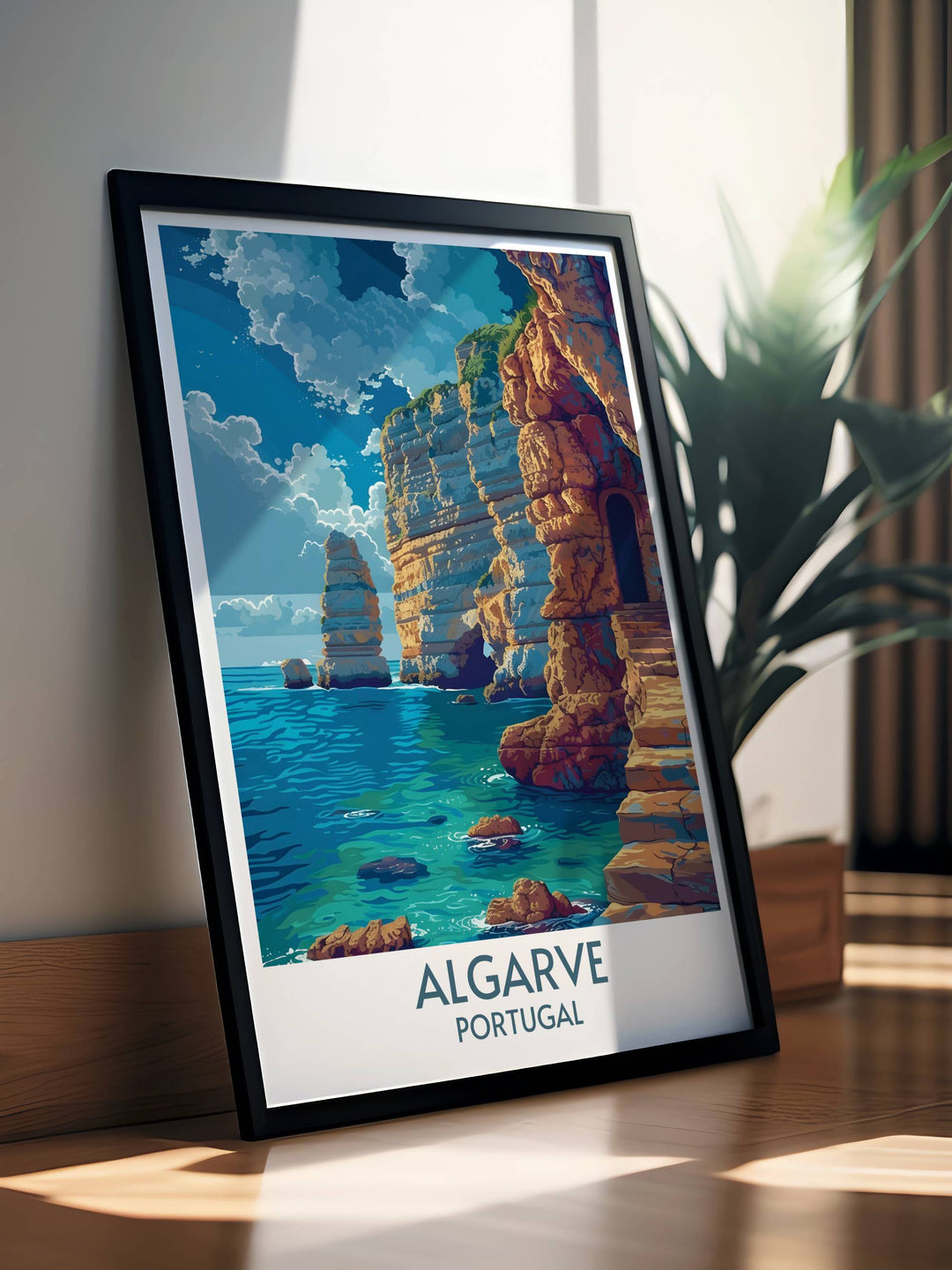 Bring the stunning views of Ponta da Piedade into your home with this black and white photo print capturing the essence of the Algarve. Perfect for adding a timeless touch to any space or as a memorable gift.