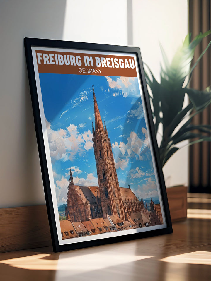 This Freiburg Minster print is the perfect Germany travel gift for those who cherish their memories of Freiburg Im Breisgau and want to bring a piece of its history and beauty into their homes through elegant and timeless artwork.