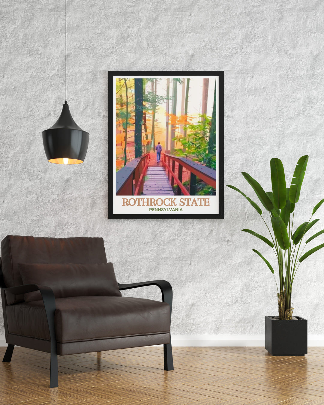 This canvas art of Rothrock State Forest and Alan Seeger Natural Area brings the beauty of Pennsylvanias forests into your home. Ideal for nature enthusiasts and hikers, this artwork is a stunning piece of travel inspired decor.