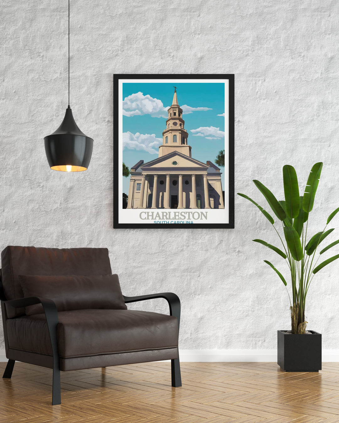 St. Michaels Church travel print highlighting the historic beauty and intricate details of Charleston perfect for wall art and home decor that evokes fond memories and inspires future travels