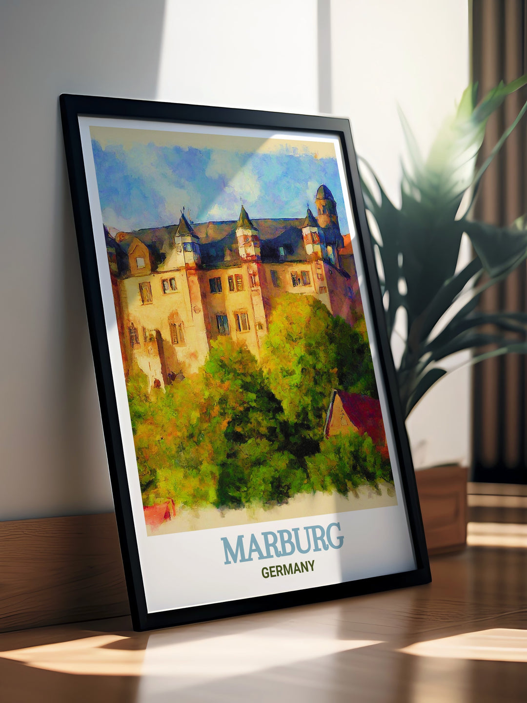 Admire the architectural grandeur of Marburg Castle through this vibrant canvas art. The intricate design and vivid colors bring the medieval charm of this iconic German landmark to life, making it an ideal addition to any decor. Perfect for history enthusiasts, this piece is a celebration of Germanys enduring heritage