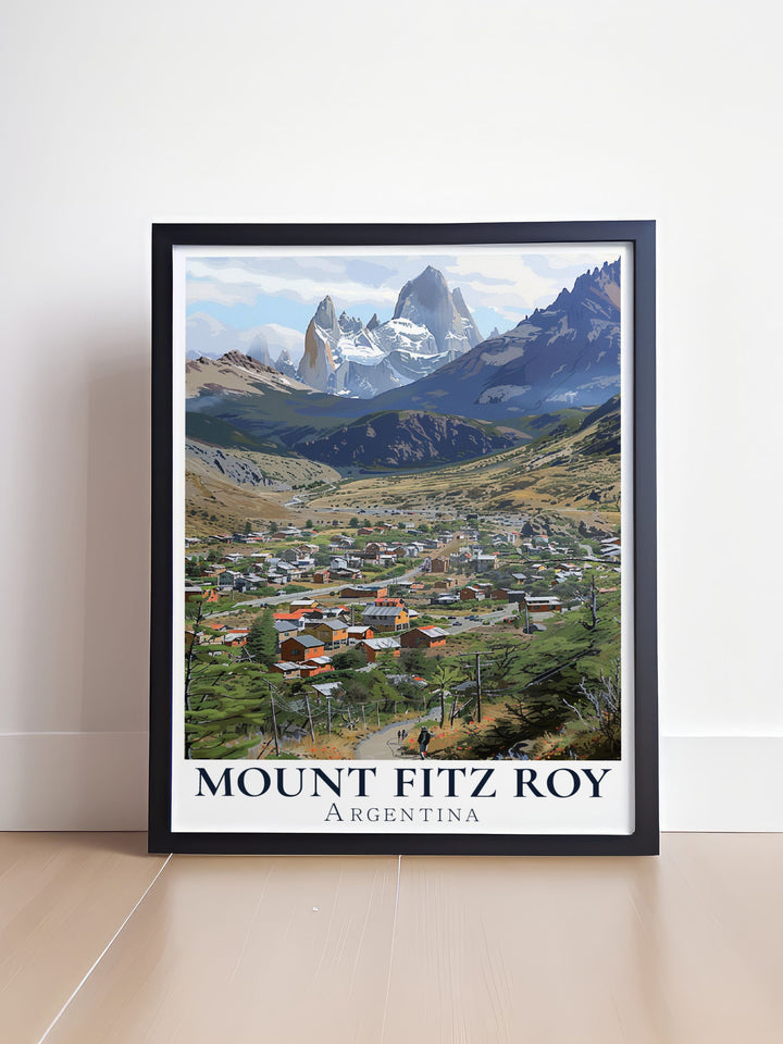 Captivating Mt Fitz Roy and El Chalten Artwork featuring the iconic peaks of Patagonia a perfect wall decor piece that brings the natural splendor of South America into your home