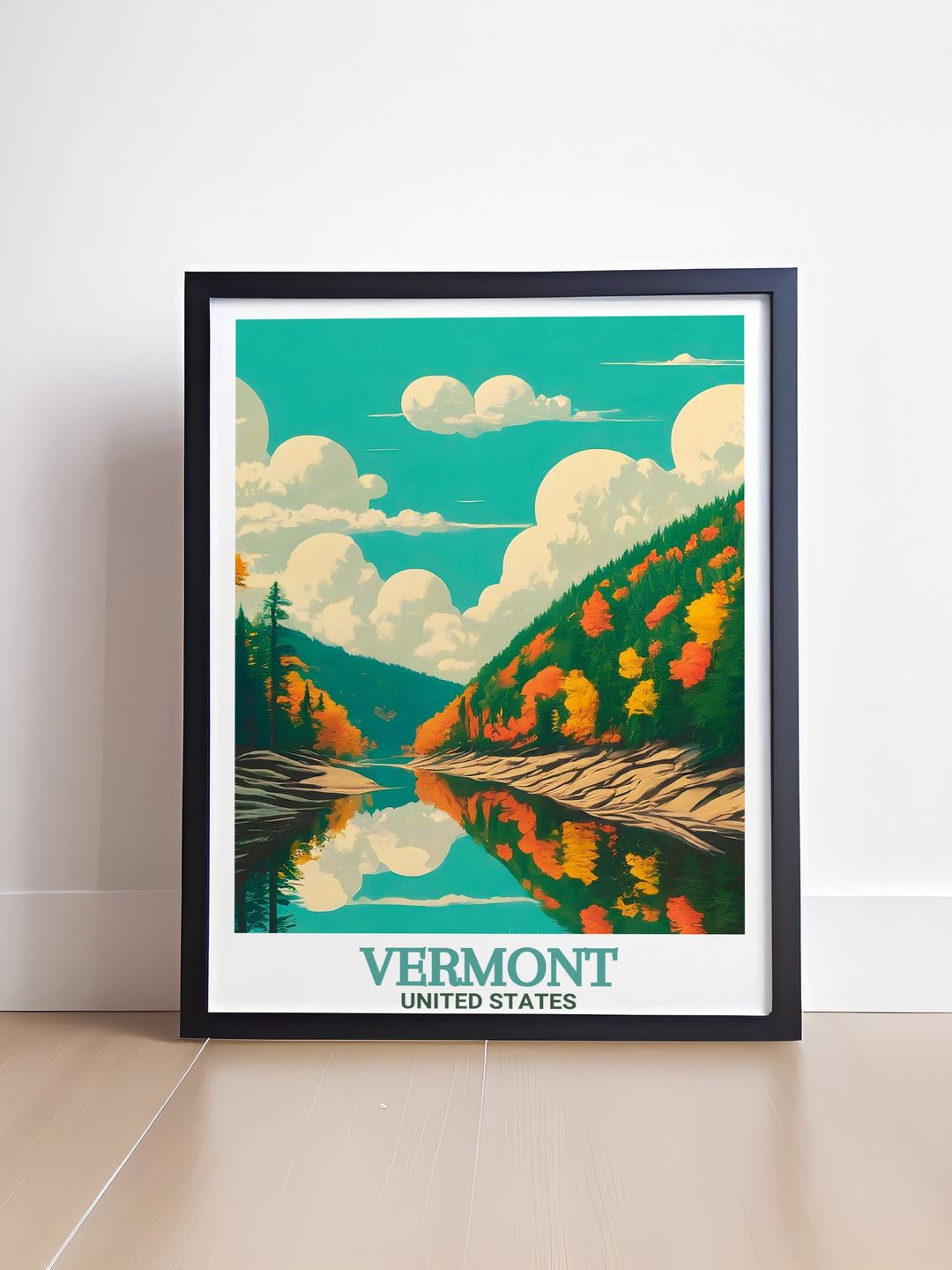 Vintage Travel Print featuring Quechee Gorge and Stratton Vermont. Perfect for framing and displaying in your home this Vermont artwork combines the thrill of skiing with the beauty of Vermonts iconic landmarks.