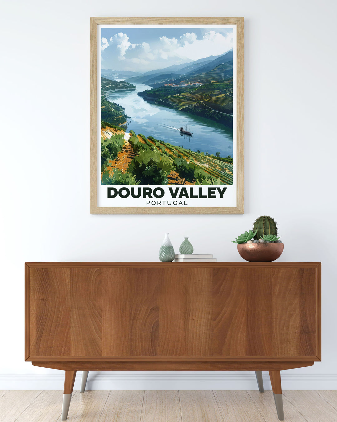 Stunning wall art of the Douro Valley capturing the rustic charm and serene vistas of Portugals Douro River, perfect for adding a touch of vineyard elegance to your living space.
