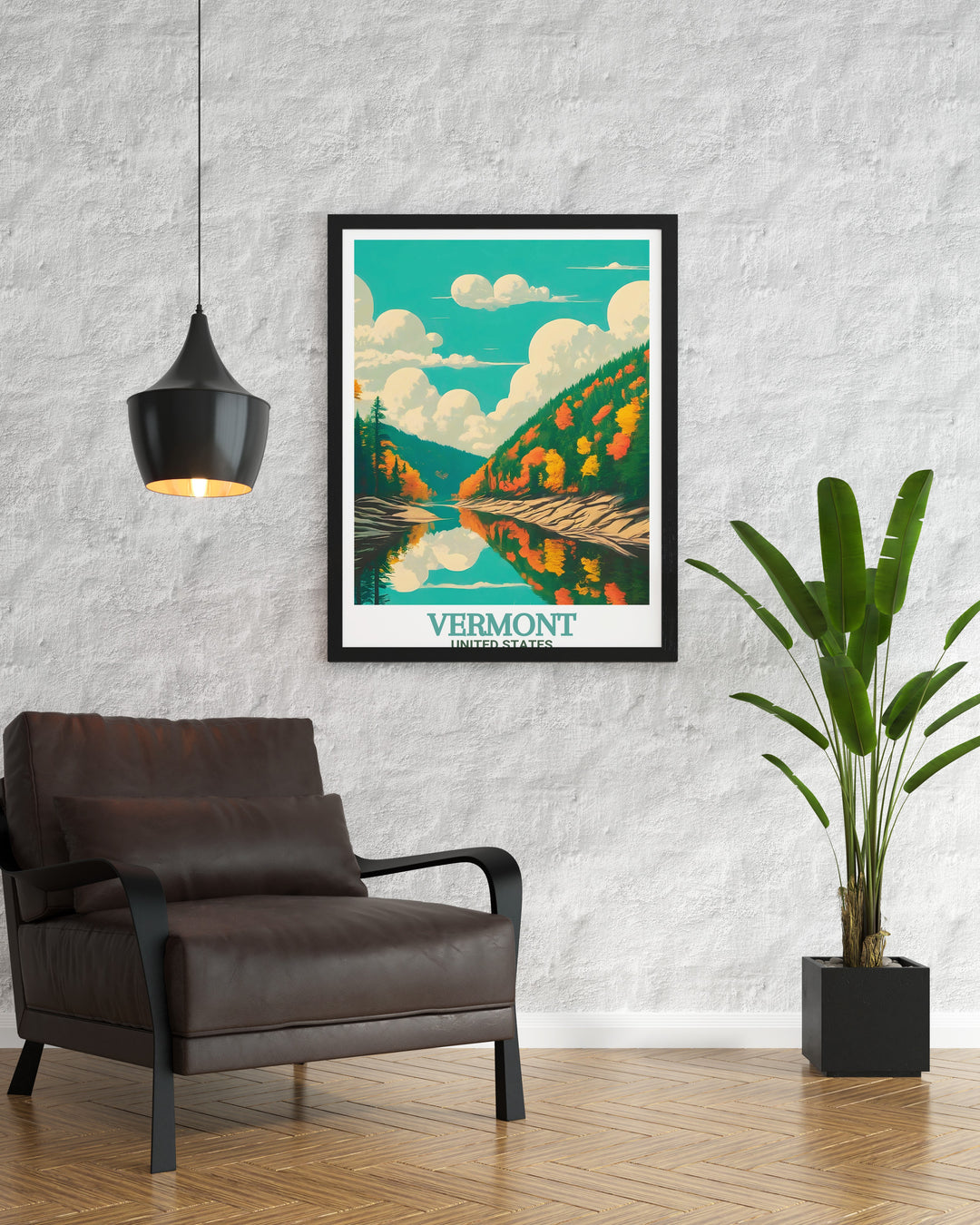 Vintage Ski Poster showcasing Quechee Gorge and Burke Mountain. This Vermont Ski Print is perfect for winter sports lovers and anyone who enjoys the stunning natural scenery of Vermont bringing a sense of adventure to your home decor.