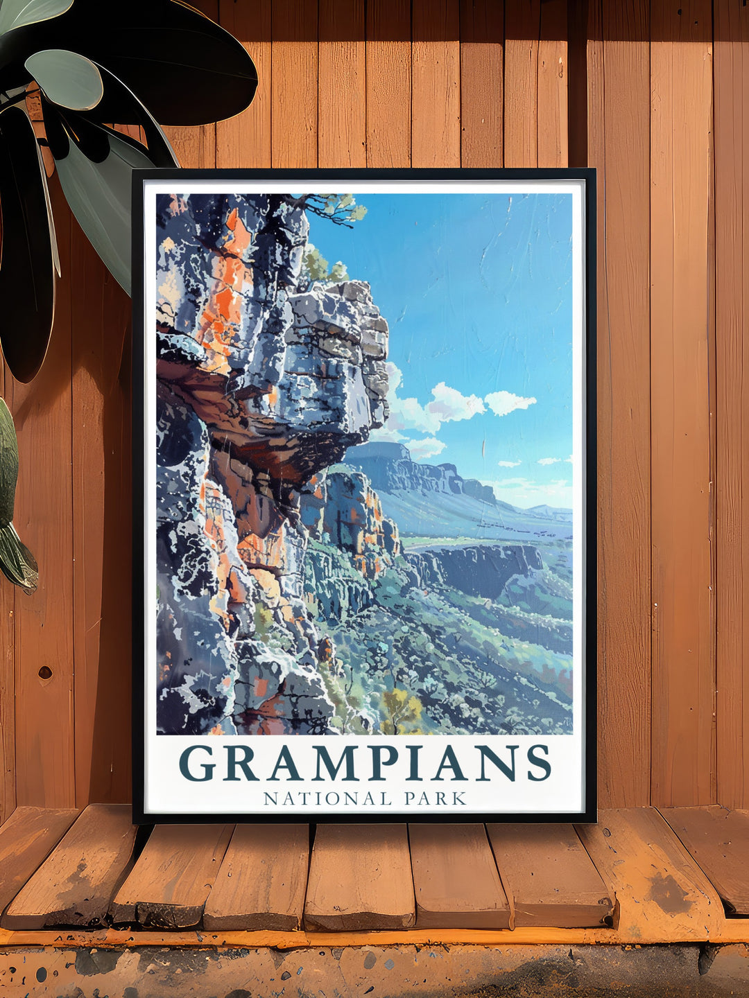 The Hollow Mountains travel print is a celebration of natures grandeur, featuring stunning views of the Grampians National Park in Australia. With its sweeping landscapes, rugged peaks, and natural beauty, this print is ideal for anyone who has a love of the outdoors. Elevate your decor with this scenic Australian artwork.