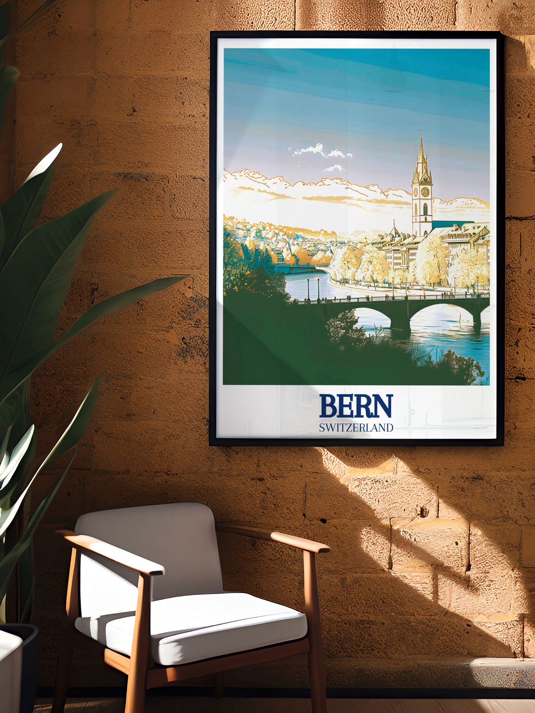 Aare River canvas art brings the peacefulness of Berns iconic river into your living space, offering a perfect blend of nature and culture. This travel poster is a thoughtful gift for those who cherish Switzerlands scenic landscapes and historical cities.