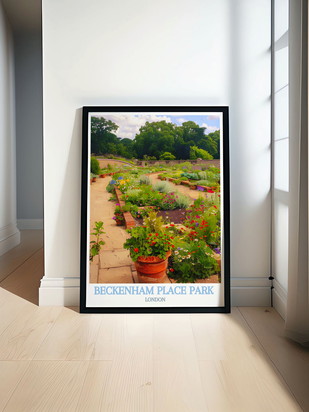 Beckenham Place Park fine art print showcasing the serene landscapes and historical charm of one of Londons largest parks, featuring rolling meadows, ancient woodlands, and the majestic mansion, perfect for adding a touch of nature and history to any room.