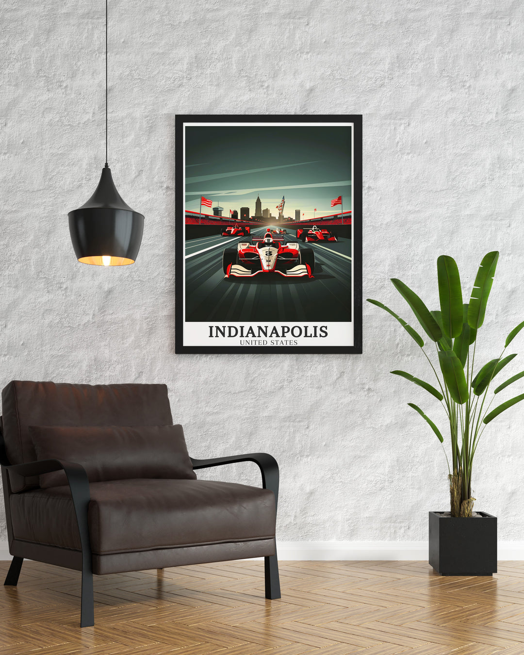 Indianapolis Posters. These posters capture the vibrant energy of the Indianapolis Motor Speedway and skyline, making them perfect for travel art and home living decor. Ideal for those who love motorsports and urban scenes.