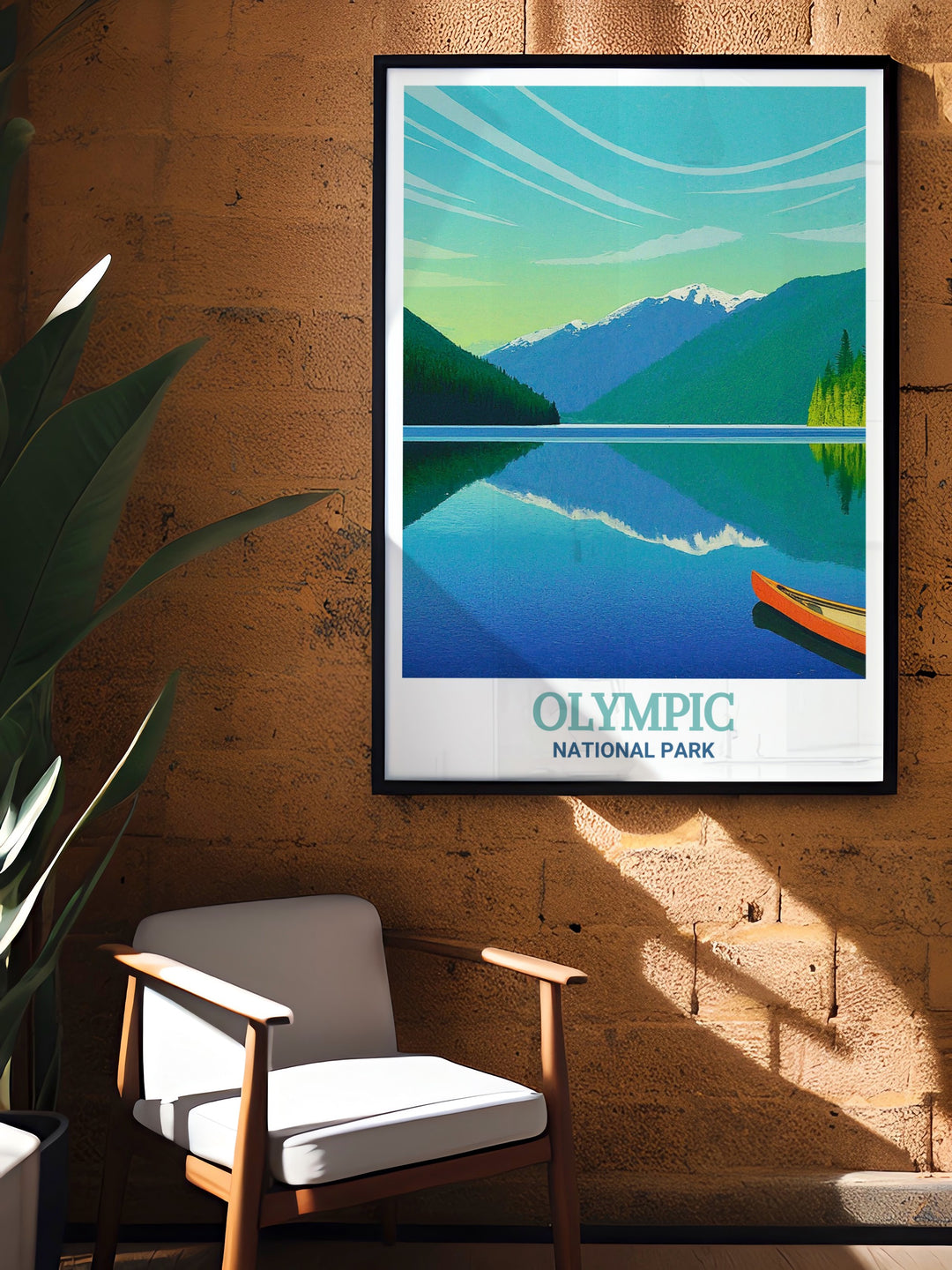 Immerse yourself in the peaceful atmosphere of Lake Crescent through this travel print, highlighting the clear, calm waters and dense greenery of Olympic National Park. This piece adds a touch of the Pacific Northwests natural charm to your home, perfect for inspiring relaxation and adventure.