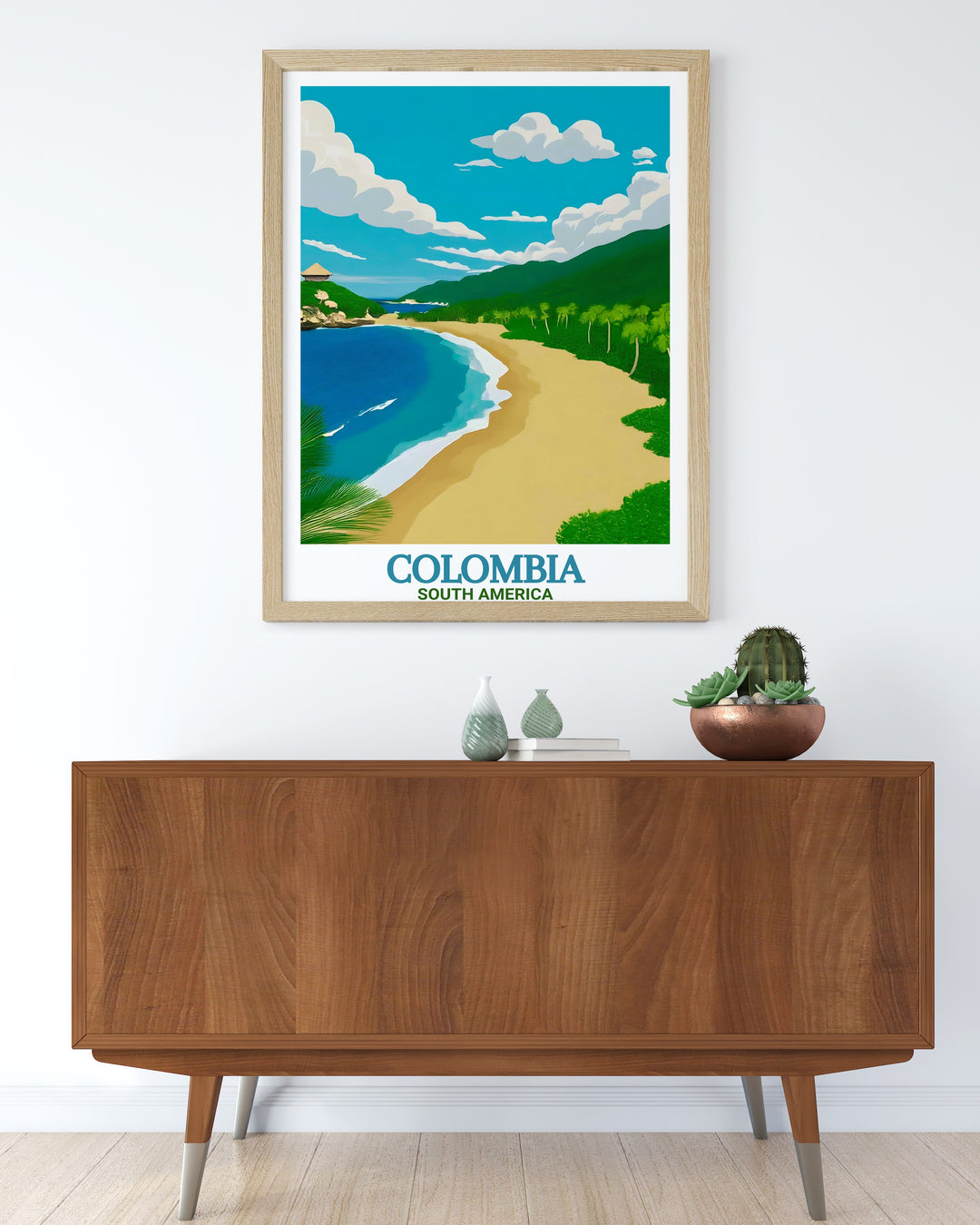 The beauty of Tayrona National Park comes to life in this detailed canvas art, featuring the parks famous beaches and jungle. Perfect for adventurers and nature lovers alike, this print brings a piece of Colombias wild landscapes into your home.