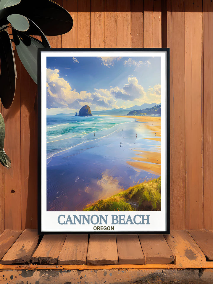 Stunning Cannon Beach framed print ready to hang with vivid colors and intricate details perfect for adding a touch of coastal elegance to your home decor