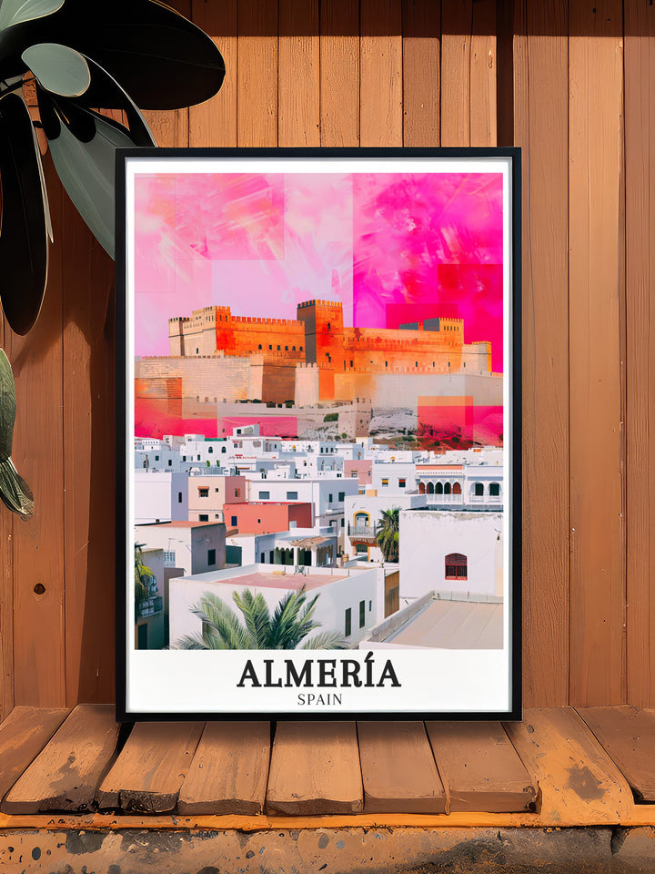 La Chanca travel print showcasing the bright and lively streets of one of Almerías most colorful districts. Perfect for those who admire Spanish culture and want to bring a touch of it into their space.