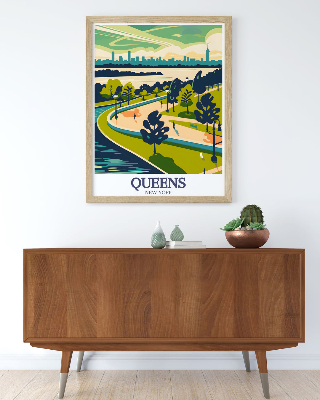 Elevate your home décor with a modern art print of Gantry Plaza State Park Manhattan views featuring the breathtaking skyline of New York City from Queens ideal for adding sophistication to any living space