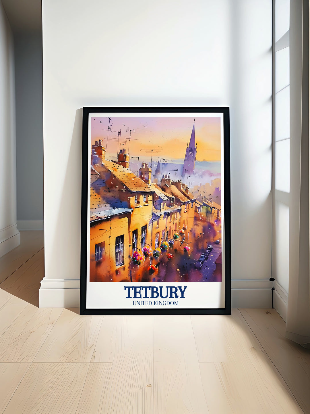 Discover the charm of Tetbury through this travel print, featuring Tetbury Church and the surrounding Cotswold village. The artwork captures the essence of this historic town, offering a beautiful and nostalgic addition to your home or office decor.