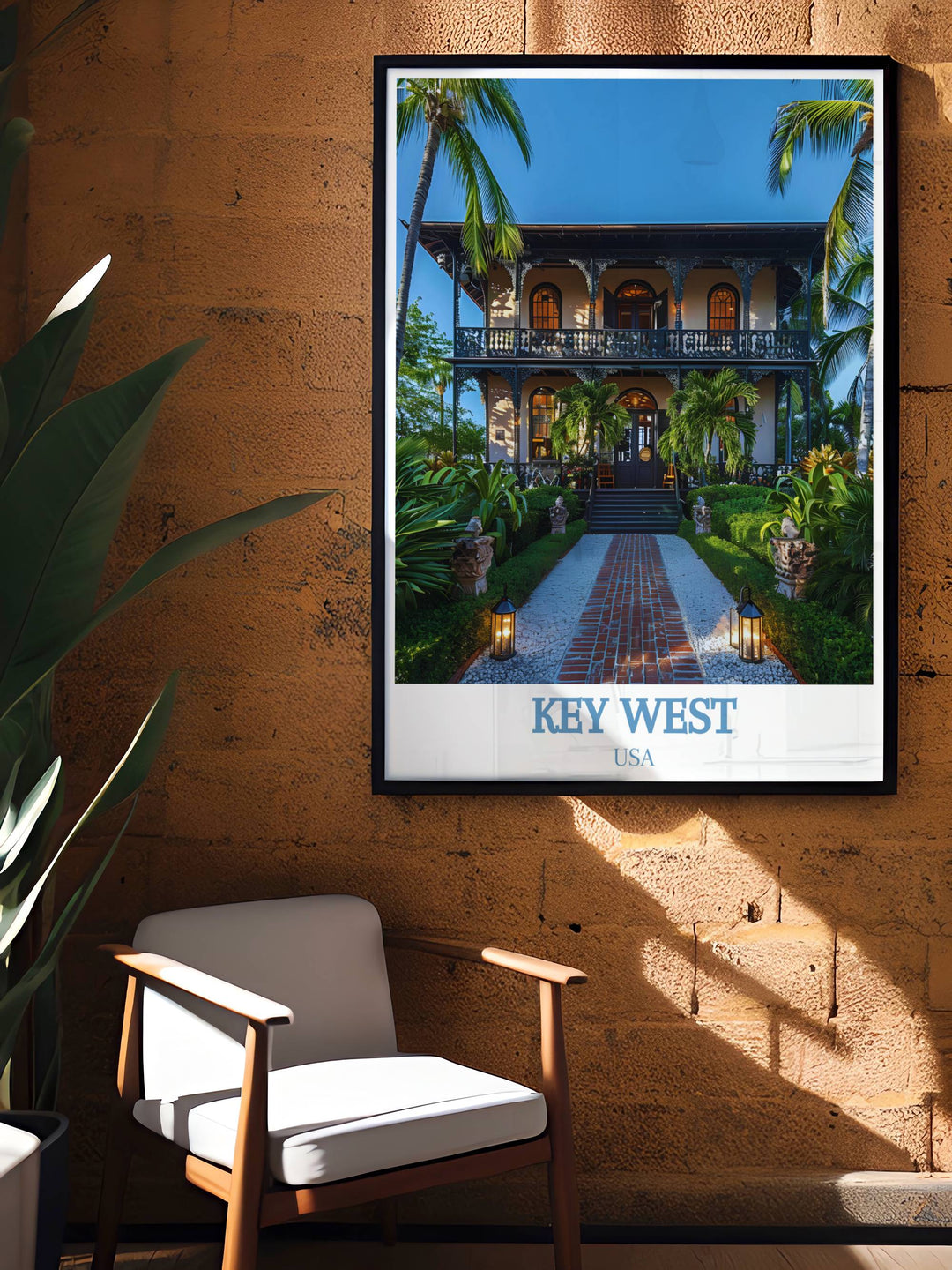 Intricate Florida Decor showcasing the Ernest Hemingway Home and Museum a perfect Key West Print for anyone who loves Florida Travel and its rich history.